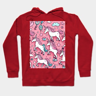 pink unicorns pattern gift ideas for all Hoodie